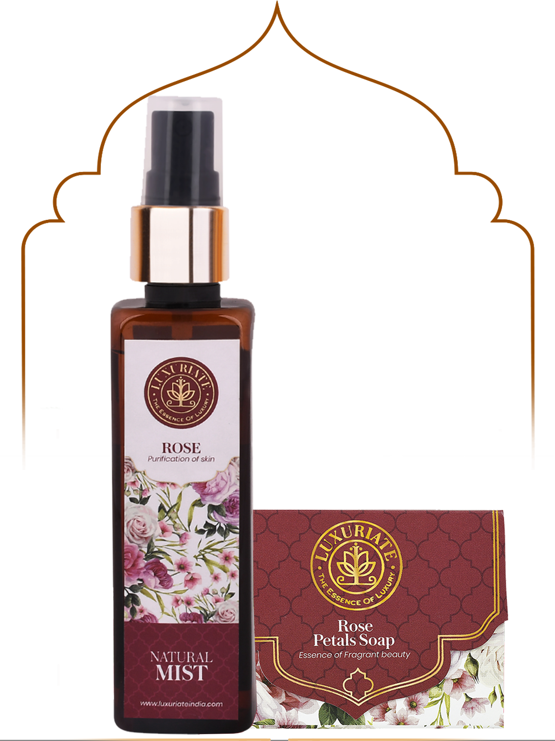 Rose Face Care Combo (Pack of 2) Face Mist, Soap - LUXURIATE