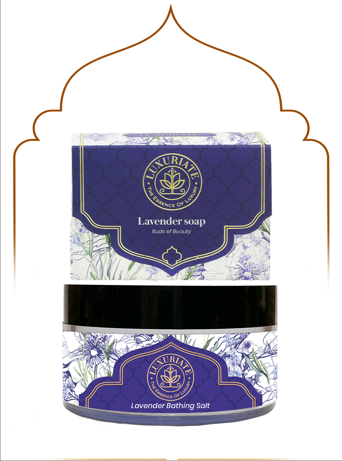 Lavender Bath Essential Combo (Pack of 2) Soap, Bath Salt - LUXURIATE