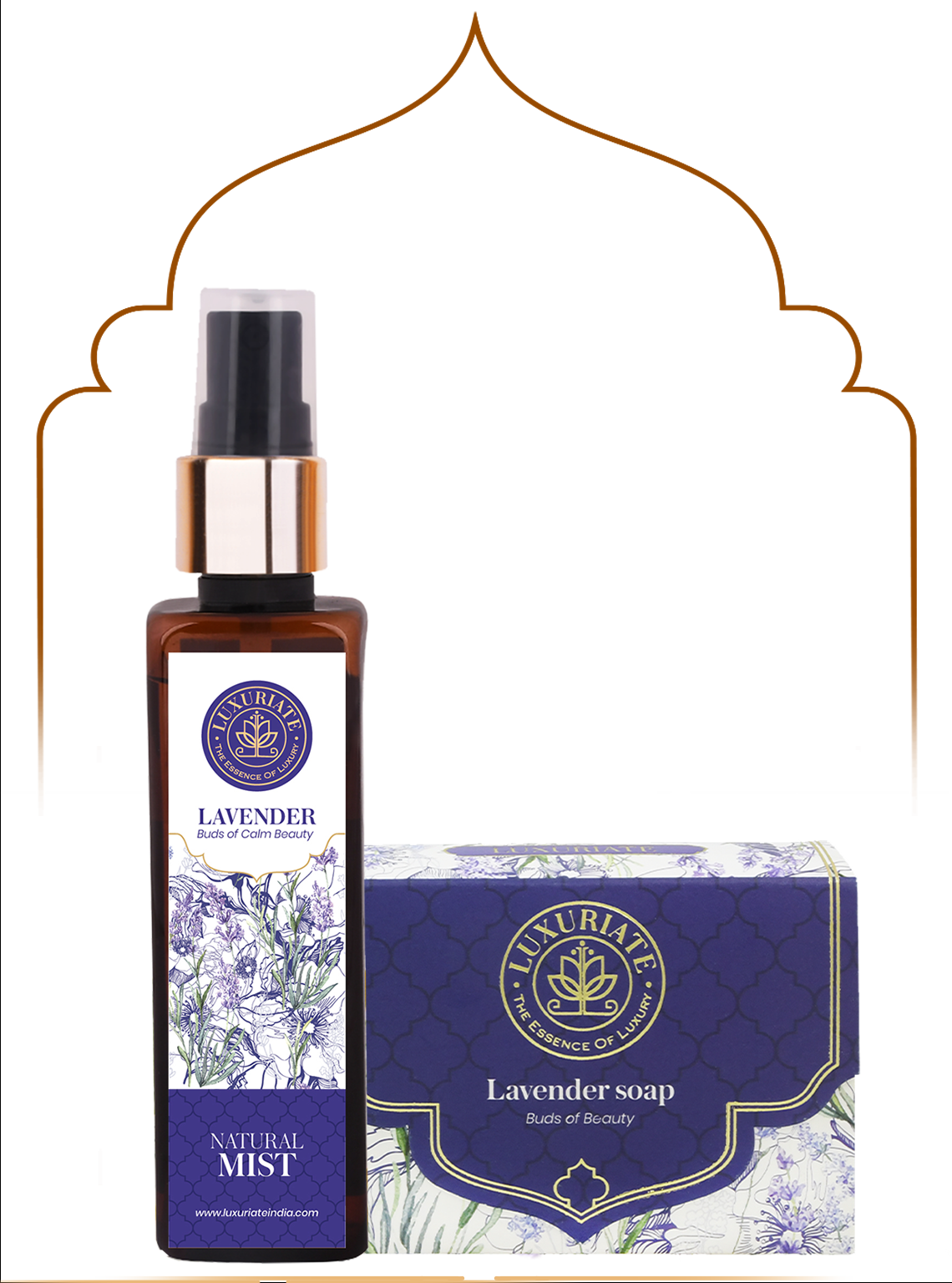 Lavender Bath Essential Combo (Pack of 2) Soap, Face Mist - LUXURIATE