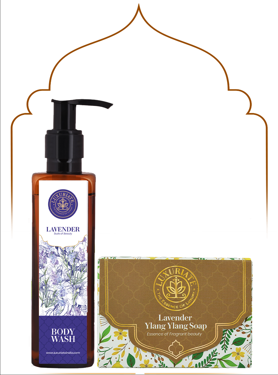 Lavender Bath Essential Combo (Pack of 2) Soap, Body Wash - LUXURIATE