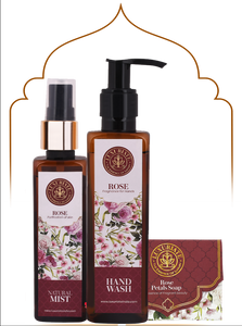 Rose Skin Care Combo (Pack of 3) Soap, Face Mist, Hand Wash - LUXURIATE