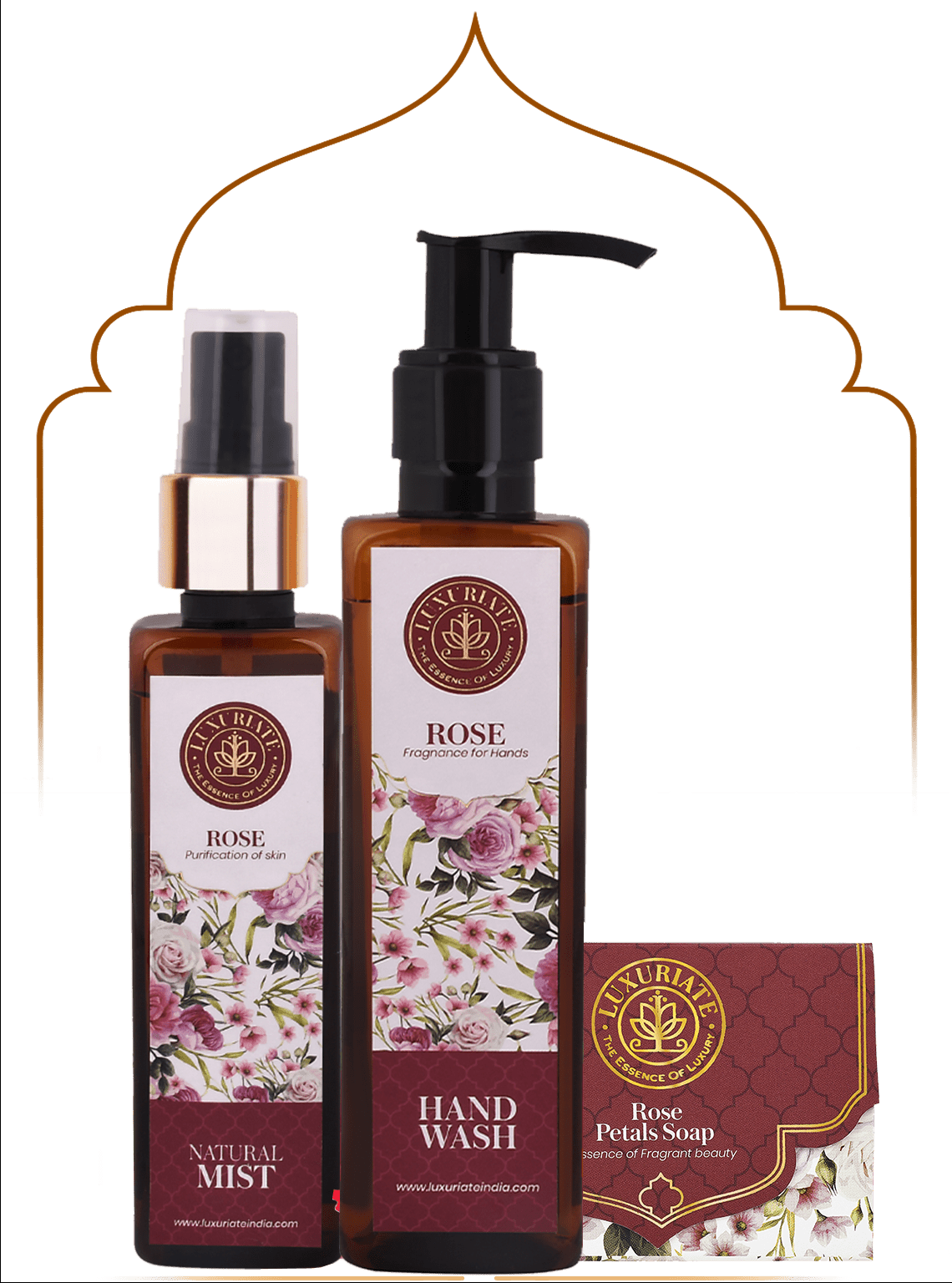 Rose Skin Care Combo (Pack of 3) Soap, Face Mist, Hand Wash - LUXURIATERose Skin Care Combo (Pack of 3) Soap, Face Mist, Hand WashComboLUXURIATELUXURIATE