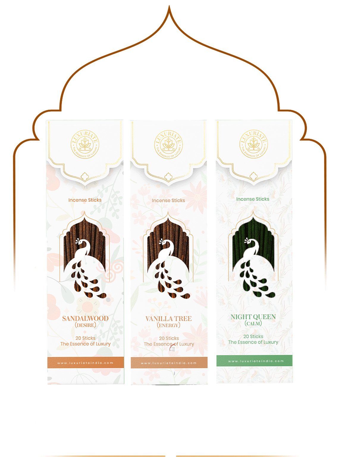 Combo of Sandalwood, Vanilla Tree, Night Queen Incense Sticks