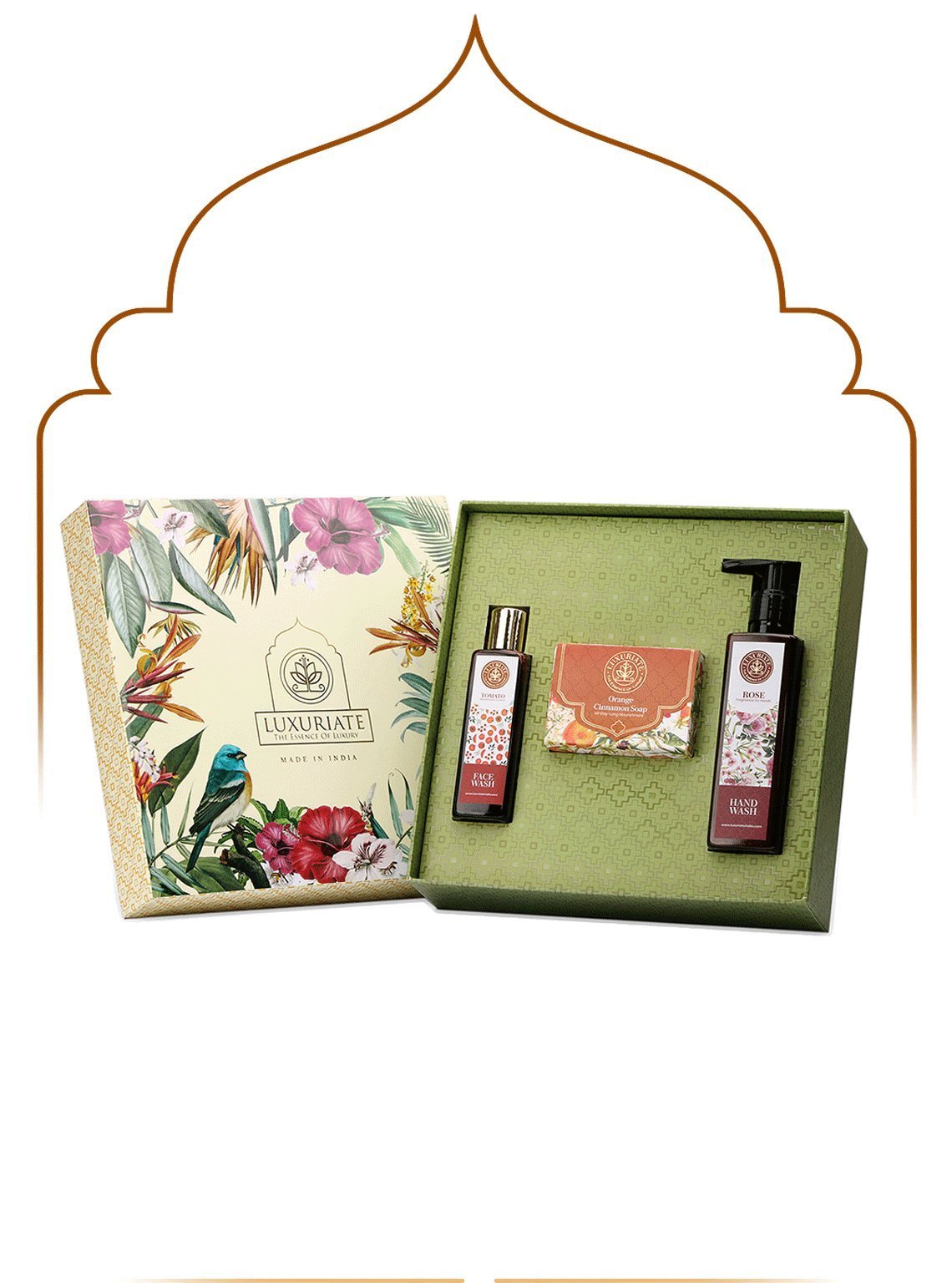 Gift Set - Tomato Face Wash, Rose Hand Wash, and Orange Cinnamon Soap