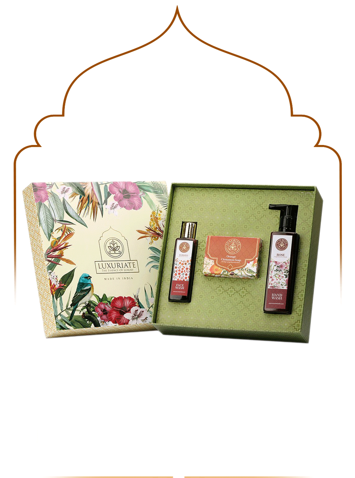 Gift Set - Tomato Face Wash, Rose Hand Wash, and Orange Cinnamon Soap