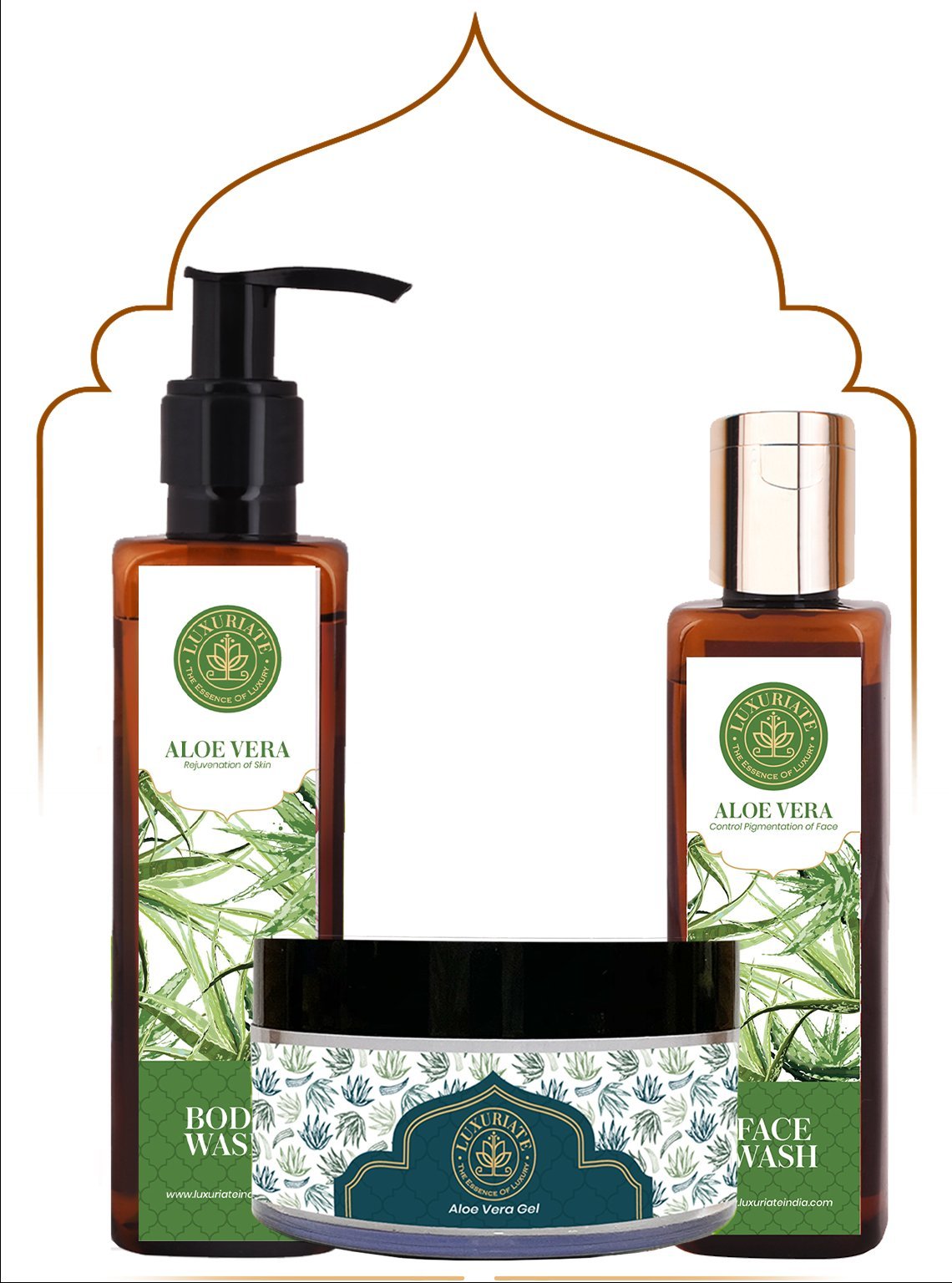 Aloe Vera Face &amp;amp; Body Care Kit (Pack of 3) Face Wash, Body Wash, Gel