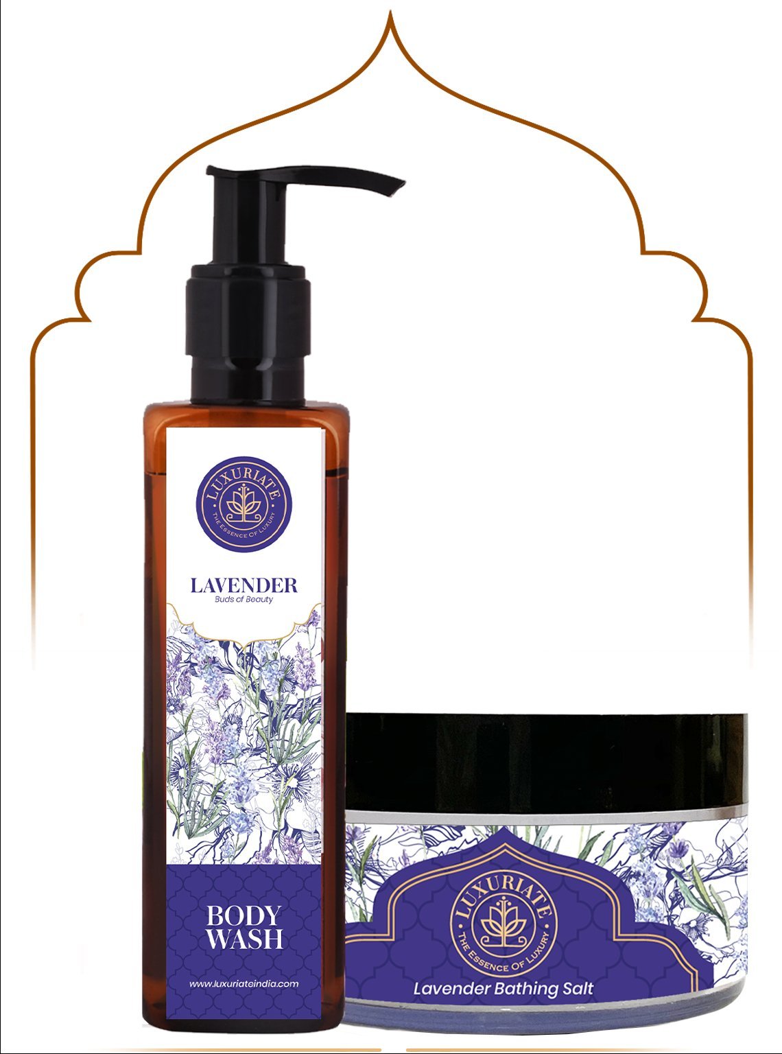 Lavender Bath Essential Combo (Pack of 2) Bath Salt, Body Wash