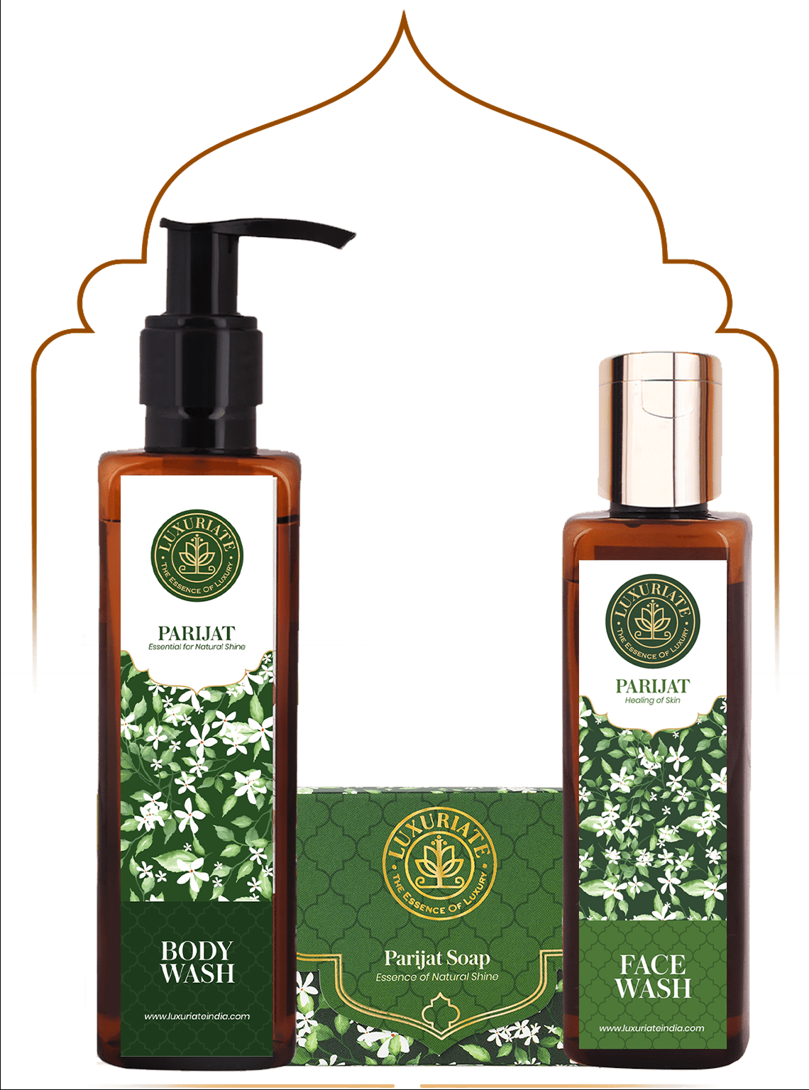 Parijat Skin &amp;amp; Bath Combo (Pack of 3) Soap, Body Wash, Face Wash