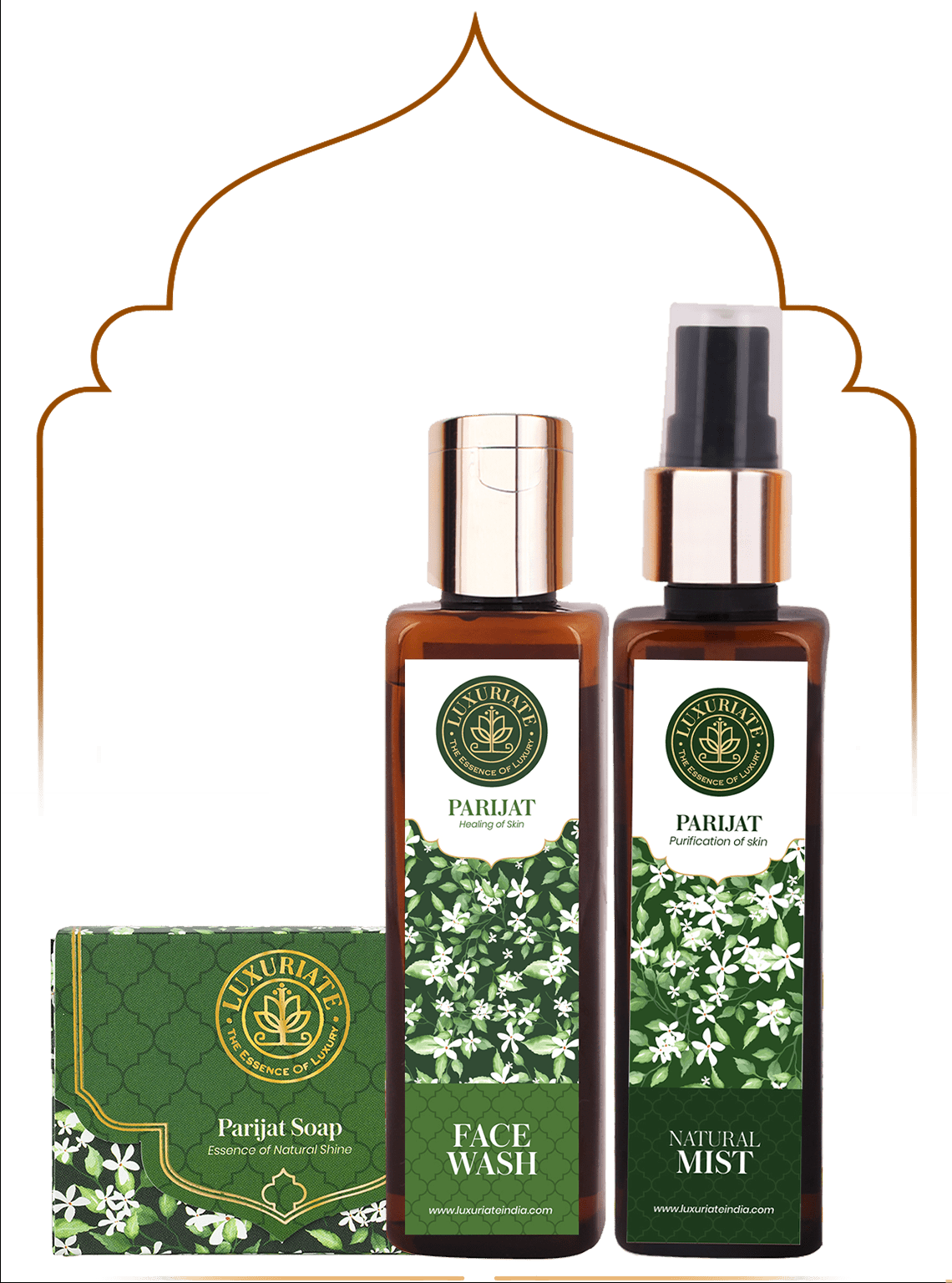 Parijat Skin &amp;amp; Bath Combo (Pack of 3) Soap, Face Mist, Face Wash