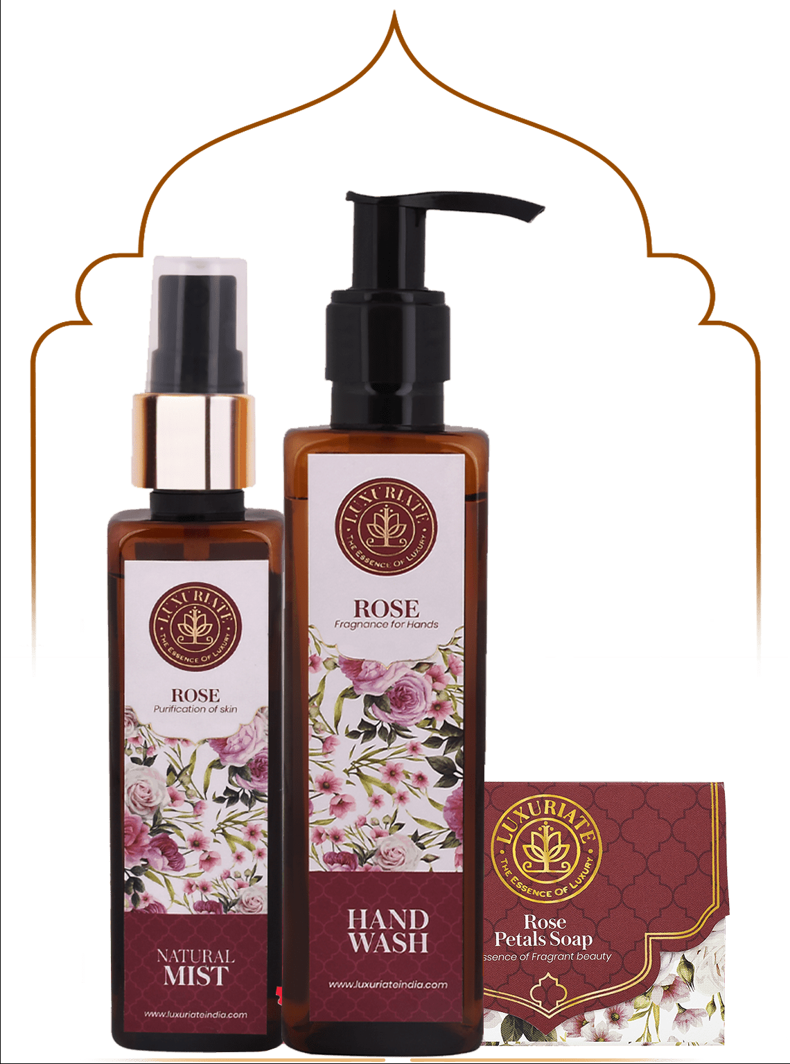 Rose Skin Care Combo (Pack of 3) Soap, Face Mist, Hand Wash
