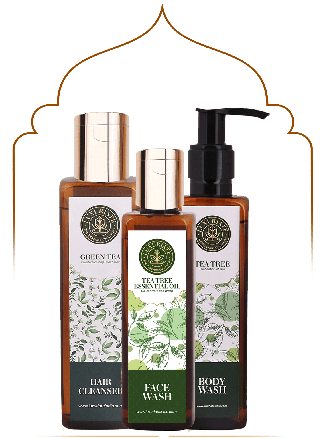 Tea Tree Face, Body, Hair Combo (Pack of 3) Face Wash, Body Wash, Shampoo