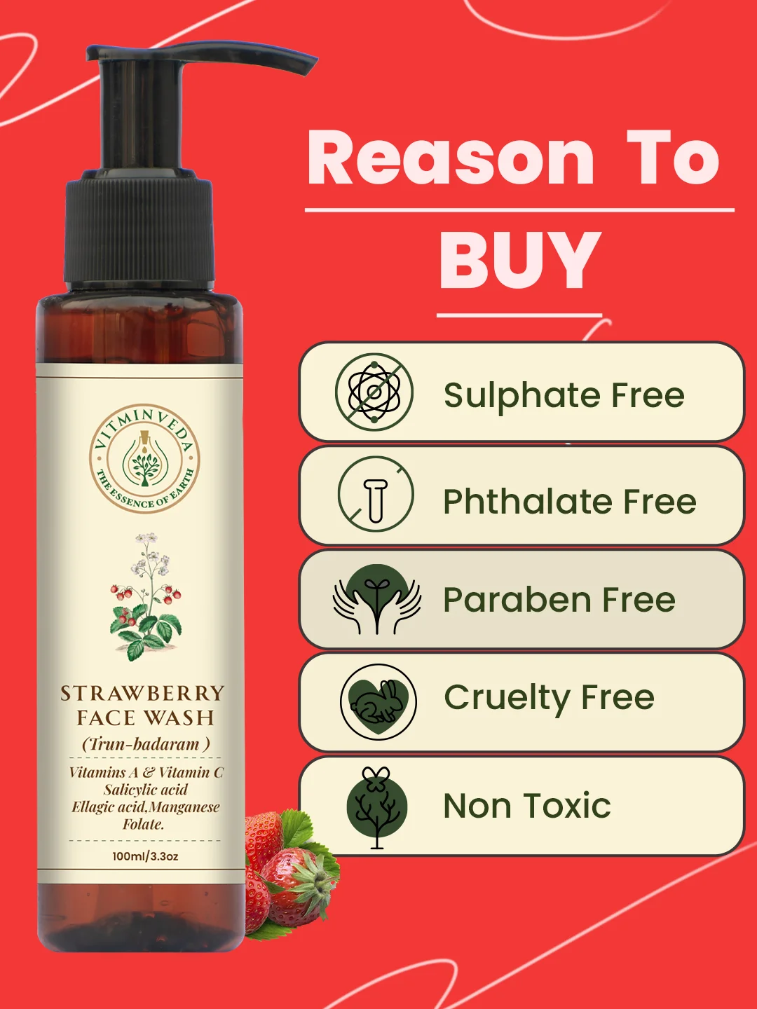 Natural Strawberry Face Wash 100ml