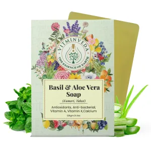 Aloe Vera Basil Herbal Soap Bar - 125gm
