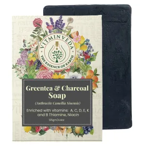 Charcoal Green Tea Herbal Soap Bar - 125gm