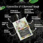 Charcoal Green Tea Herbal Soap Bar - 125gm — View 5