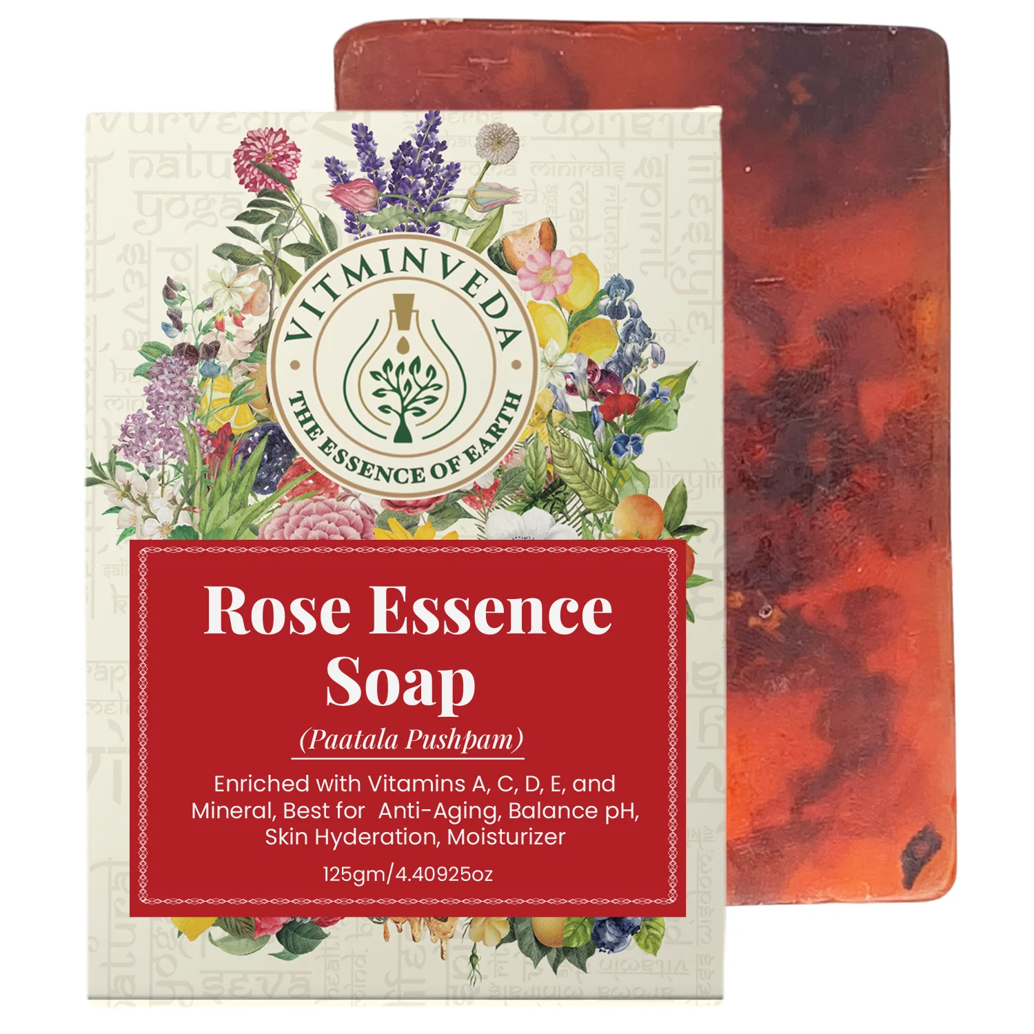 Rose Essence Herbal Soap Bar - 125gm